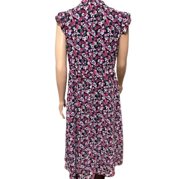 J. Crew Floral V-neck Tiered Midi  Dress Size 6 Multicolor Ruffles - Picture 4 of 10